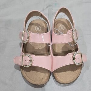 Cat & Jack Pink Sandals with Pearl Accents - Size 8